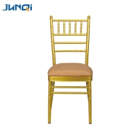 High quality cheap chair hot selling stackable chair golden chiavari chair with cushion