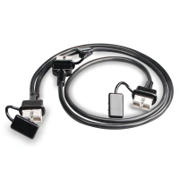Protective watertight high current connector piggyback lead 1 to 2 50A plug 8AWG cable with dust proof cover