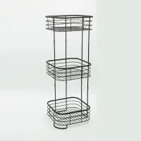 three layers laundry bathroom corner shelf storage organizer kitchen basket rack shower caddy