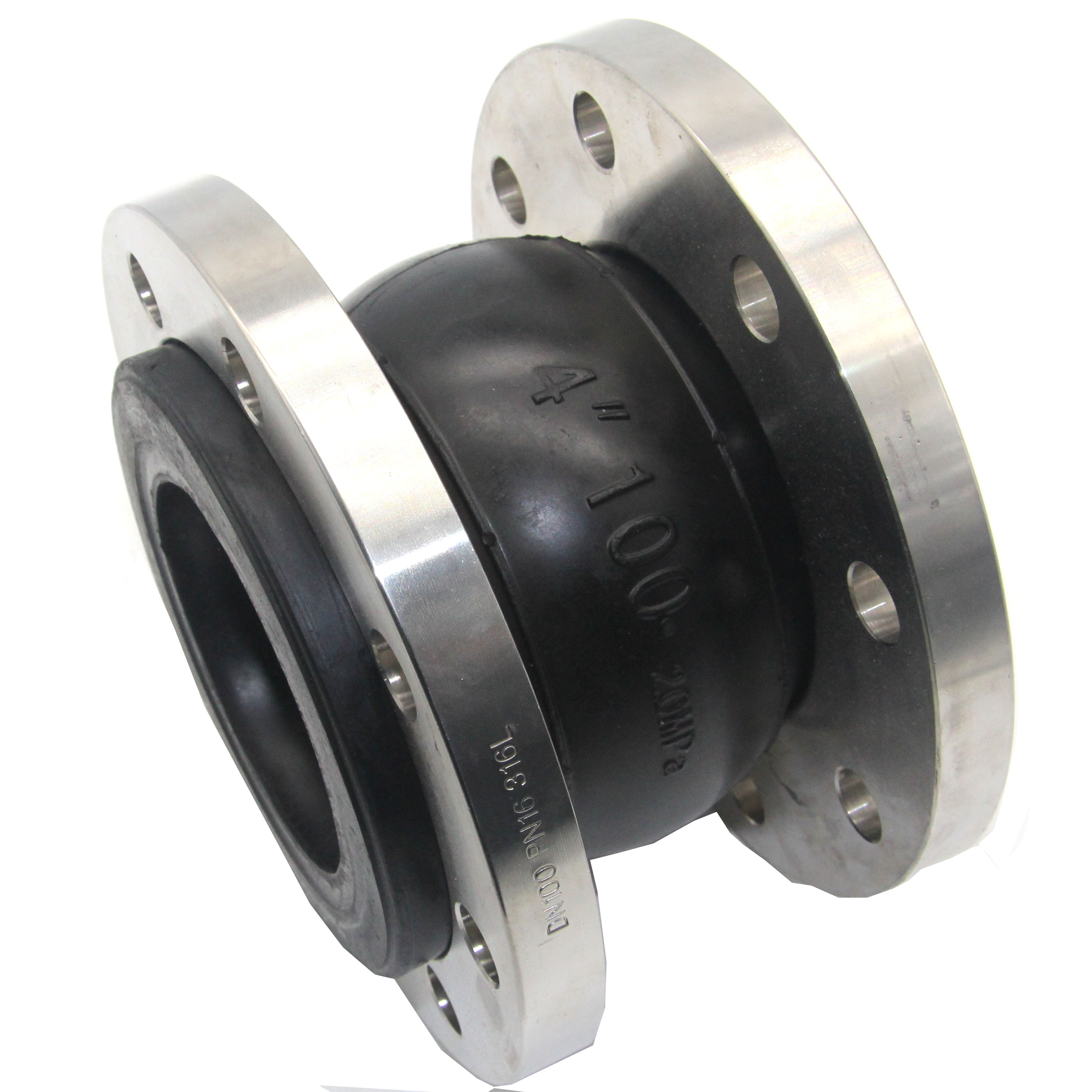 6 inch flanged flexible rubber bellow expansion joints connector with