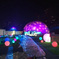 Trade Show Outdoor Commercial Exhibition Big Party Event Waterproof PVC Disco 360 Degree Projection Geodesic Dome Tent with LED Light