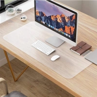 Print Non Slip PVC PU Leather Desk Pad Transparent Office Waterproof Table Mat Mouse Pad