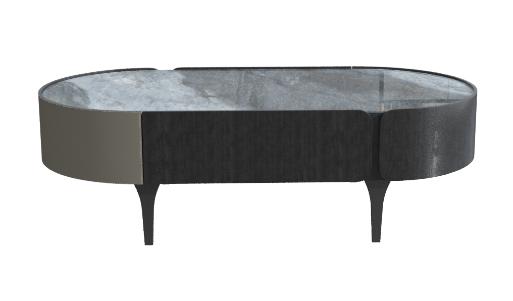 Mesa de centro ligera de pizarra de roca de lujo Mesa de centro de viento industrial minimalista italiana Personalidad de viento industrial moderna y minimalista mesa de centro