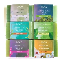 Private Label Green Tea Herbal Essential Oils Natural Bar Soap Moisturizing Face Body Cleanser Anti Acne Vegan Soap