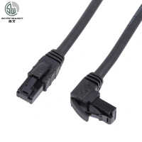 UTP Cat5e 90degree Angle RJ45 Connector Stranded Network Cable terminal 8P8C Crystal Head Plug