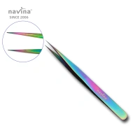 navina Extension Eyelash Tweezers Volume Eyebrow Private Label Stainless Steel Individual Eyelash Tweezers with Customized Logo