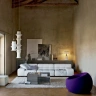 Scandinavian industrial style sofa light luxury wind color blocking sofa