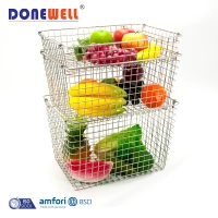 High cost-effective wardrobe grand pull out wire rectangle storage basket organizer