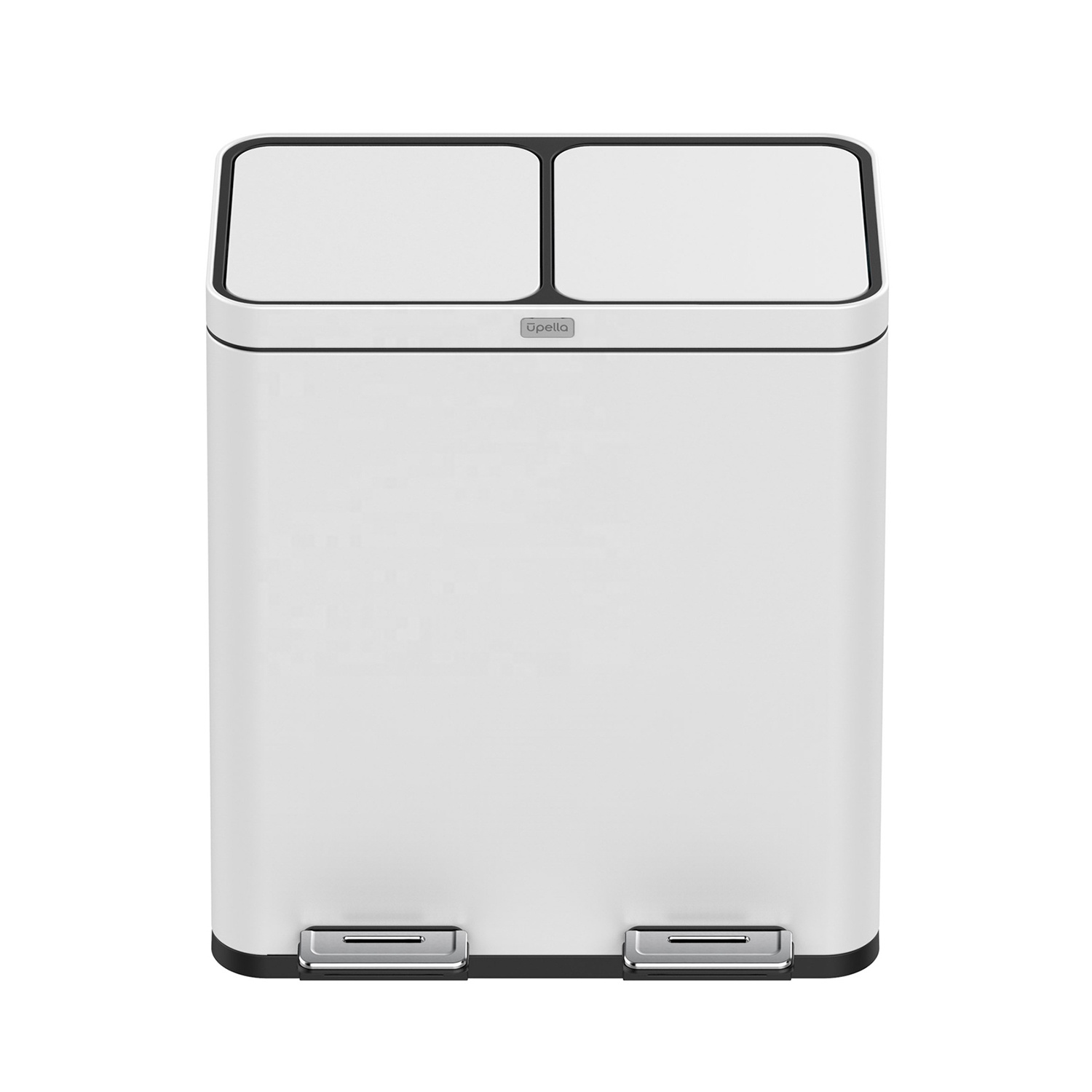 White Metal Trash Can Black 60 Litre Steel White Waste Bin For Sorting