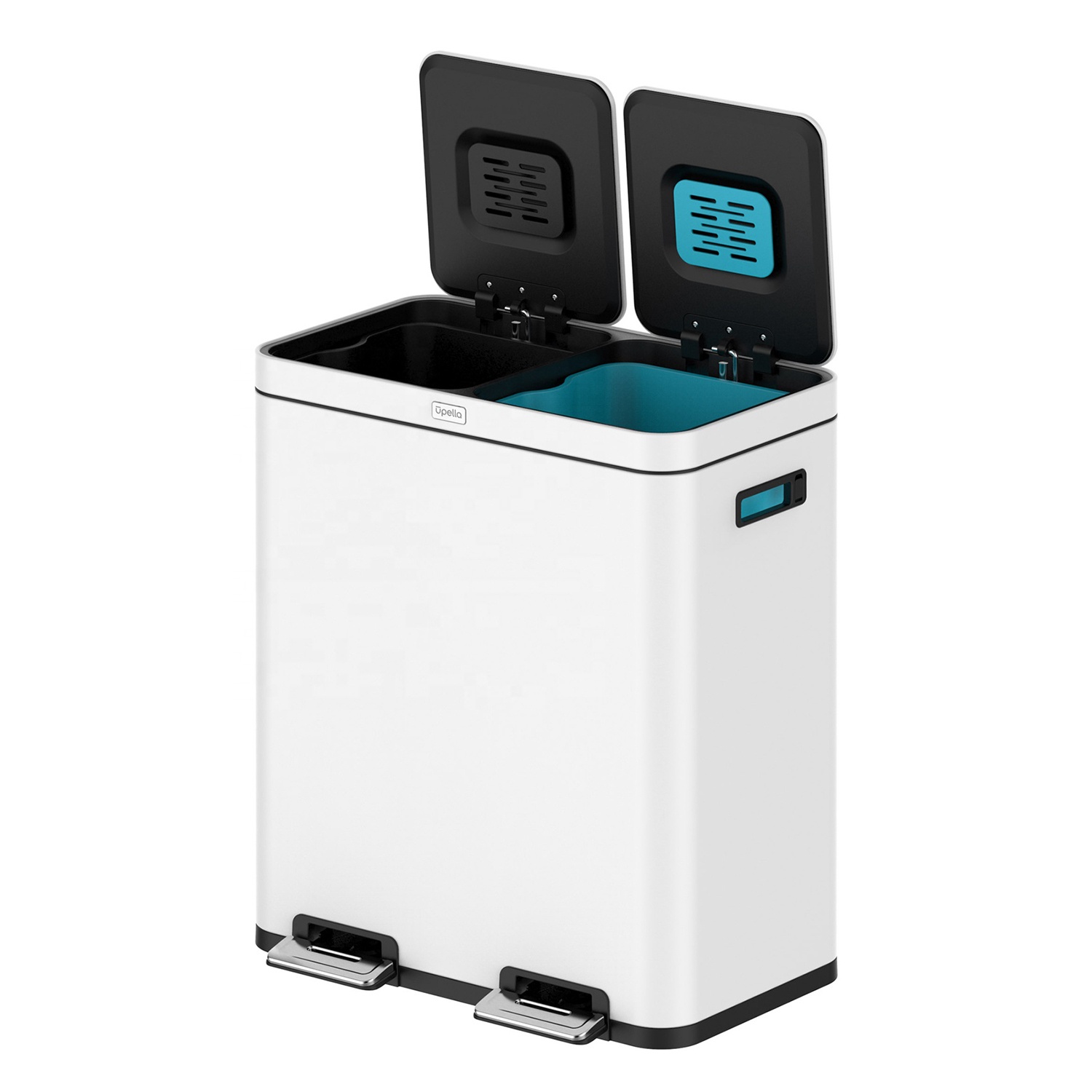 Trash Can Modern Stainless Steel Double Waste Bin Baskets