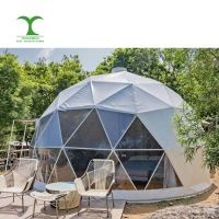 5m 6m 8m 10m transparent outdoor tents Hotel Resort Plastic clear Geodesic Leisure round canvas Glamping Dome Tents waterproof
