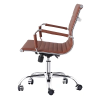 USA warehouse in stock Modern High Back Tall Ribbed data entry PU Leather Swivel Tilt Adjustable Executive Office Chair