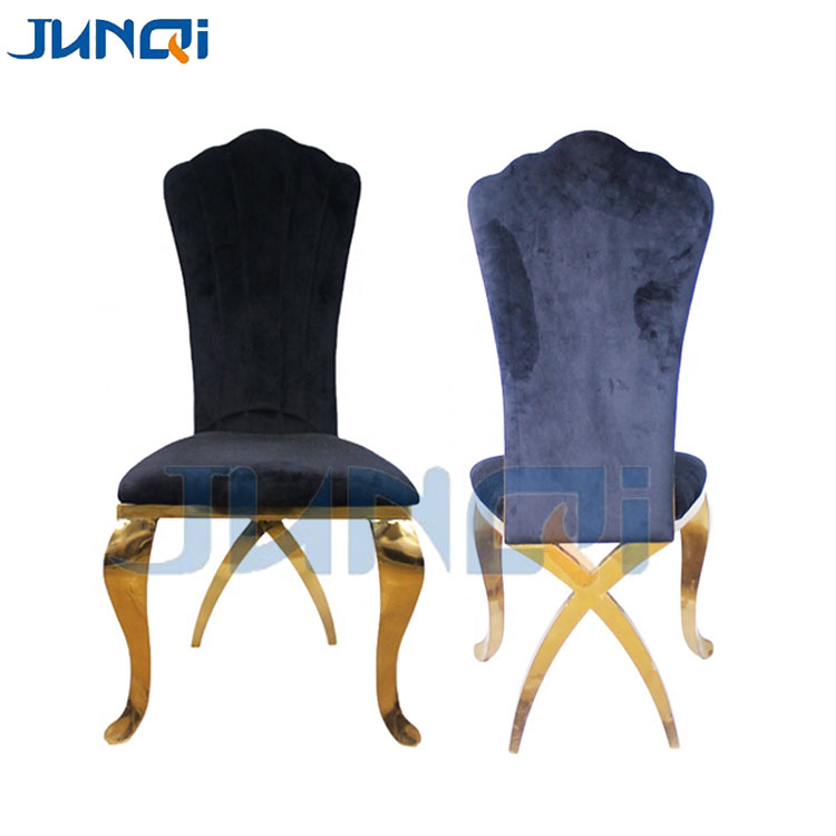 Modern new design velvet leather stainless steel dining chair