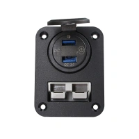 Panel Mount Anderson-Style Connector with Car Accessory Voltage indicator QC3.0 double USB 50a plug