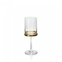 Customized size clear transparent glass cup wholesale hotel wedding tableware glass cup