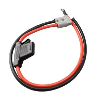 Custom Wire harness Anderson-style 50A plug to M8 connector cables with a fuse