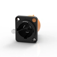 High Current Capacity 3 Pin Outdoor Rental Led Display Plastic Female Powercon Connector