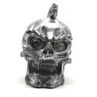High Quality Wholesale 15w Skull Front Head Light Headlight Lamp Light For Harley Suzuki Touring Silver