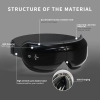 A Smart electric relaxer eye massager with USB charging 42° Heating Eye SPA high frequency vibration Heating Eye SPA Relieve migraine relaxing eye,