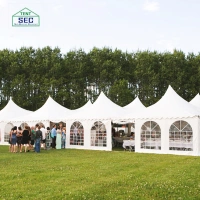 Luxury White 100% Waterproof PVC Fabric and Aluminum Alloy Frame Trade Show Event High Peak Proof Outdoor Gazebo Marquee pagoda Tent