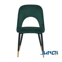 Hot Sale Modern Italian Style Durable Velvet Metal Frame Light Luxury Dining Chair