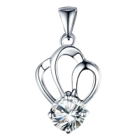 Jewelry Manufacturer Necklace Jewelry Dainty Women 925 Silver Gold Plated CZ Round Pendant Necklace