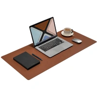 Hot selling Anti slip brown color suede waterproof Pu pvc leather desk mats mouse pad
