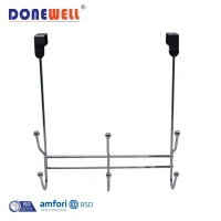 Factory Wholesale Hot Product Bathroom J Shape Metal Closet Door Double Wall Hook Hanger