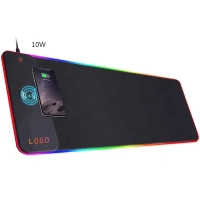 10W wireless charging luminous RGB LED rubber gaming extended large mouse pad
