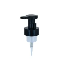 Factory price 43mm black matte surface 0.8CC spray Volume Mousse foam pump 300mm glass bottle 300-600ml HDPE square bottle