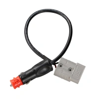 Plug 50A cable size 16AWG grey power solar connector to cigarette plug lead