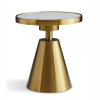 Best factory price round coffee table living room stainless steel marble cake display table