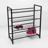 Removable 4 layers living room metal rack home design storage cabine shoe rack organizer