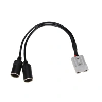 High Current Grey Two Pole Power Connector 50A 2 x 15A Cigarette Lighter Sockets 16AWG Cable 300mm