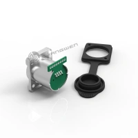 single Row Type Panel Mount Socket Outdoor Ethernet 1kv Dc Insulation Strength Ip68 Waterproof RJ45 Connector