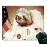 Custom Funny Sloth Dress As A Personality Astronaut Mouse Pad Unique Design Mousepad Non-slip Rubber Base