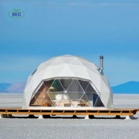 Waterproof uv resistant glamping dome tent resort hotel airbnb luxury dome house tent with bathroom