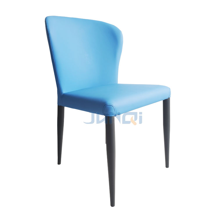 Modern leather indoor restaurant luxury metal leg dining chairs