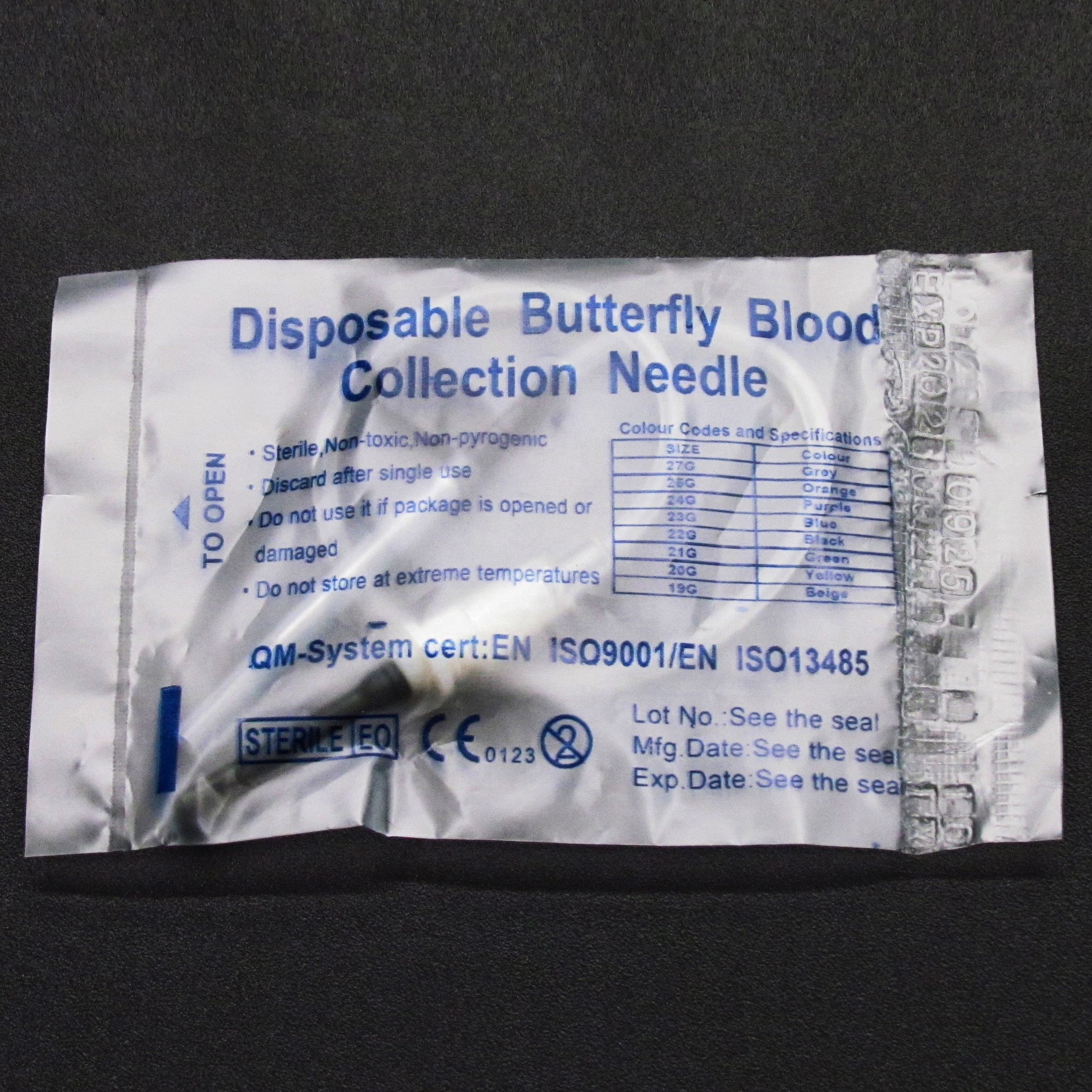 vacutainer winged draw vein blood collection butterfly needle with luer adapter